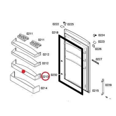 Bosch Fridge Freezer Middle Door Shelf - 00644929