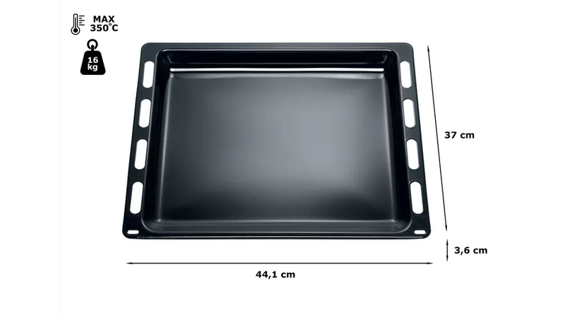 Bosch Baking tray enamel black enameled 441 x 370 x 36 mm - 00790278