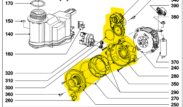 Miele Dishwasher Circulation Pump Casing Repair Kit - 7862612