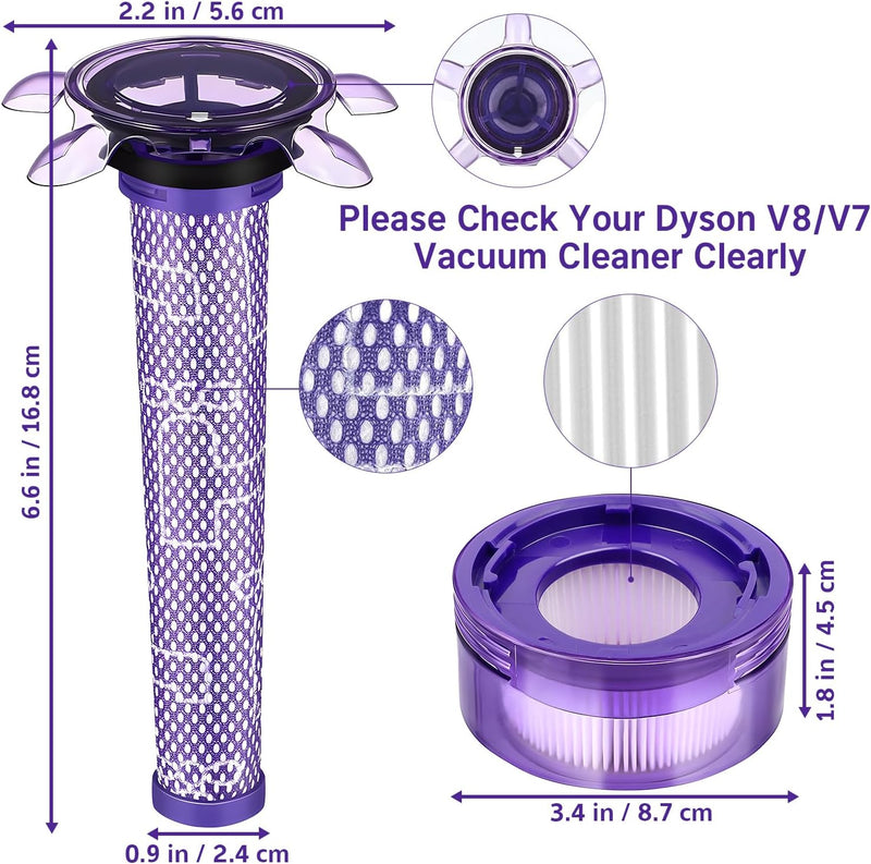 Dyson V7 V8 Newer Version Compatible Filters - 965661-05 967478-05