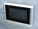 Delonghi MICROWAVE OVENS OVEN DOOR COMPLETE - WHITE WITH BLACK SCREEN TRIM - HEIGHT 282mm - KW642054