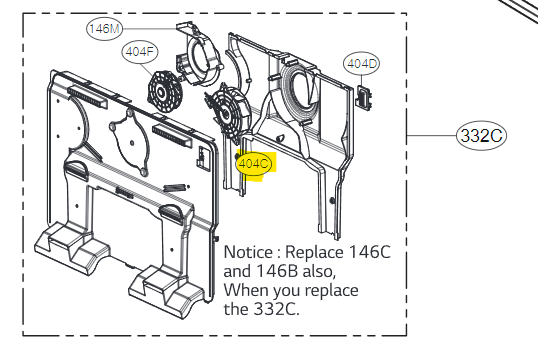 LG Freezer Fan Assembly GF-V706BSL - EAU65065603