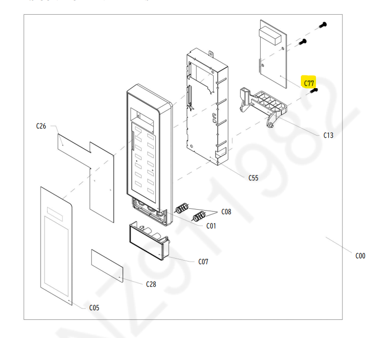 Panasonic Microwave PC Board Behind Buttons - A17170000033354