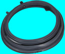 Black rubber gasket on a white background