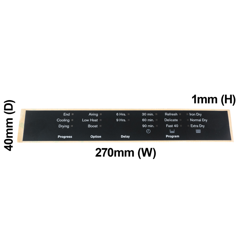 Electrolux Dryer Reverse Sticker EDV5051 EDV6051 - A00127304 A00127302