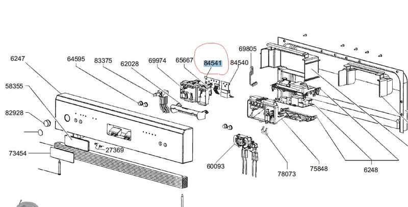 811651238 Smeg Dishwasher Upper PCB Function / Options Display Board Control Board