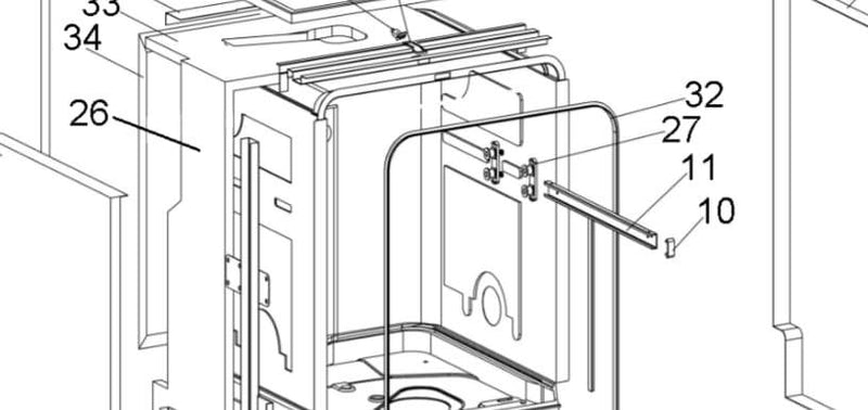 673001400056 Baumatic Classique Smeg Nouveau Delonghi Ariston Side Wall Rollers Rail Support Upper Basket Wheel