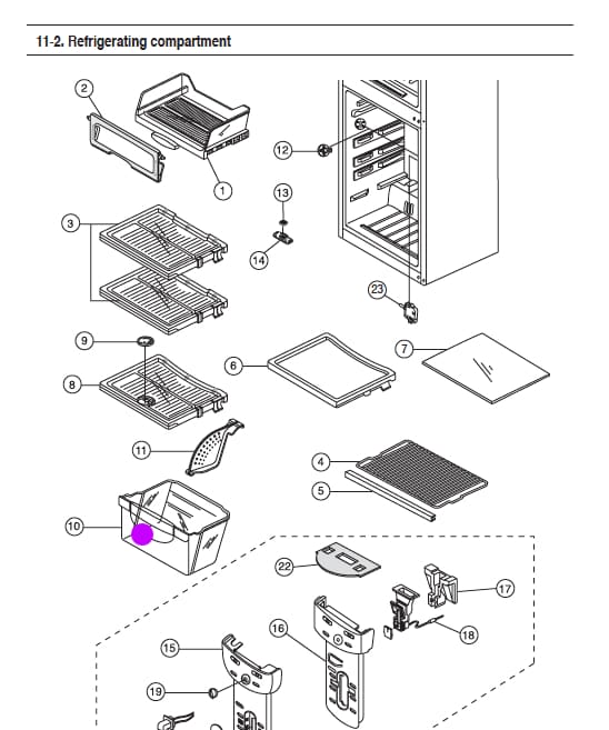 DA61-00593F Samsung Refrigerator Fridge Freezer Fridge Compartment Vege Bin Shelves & Trays