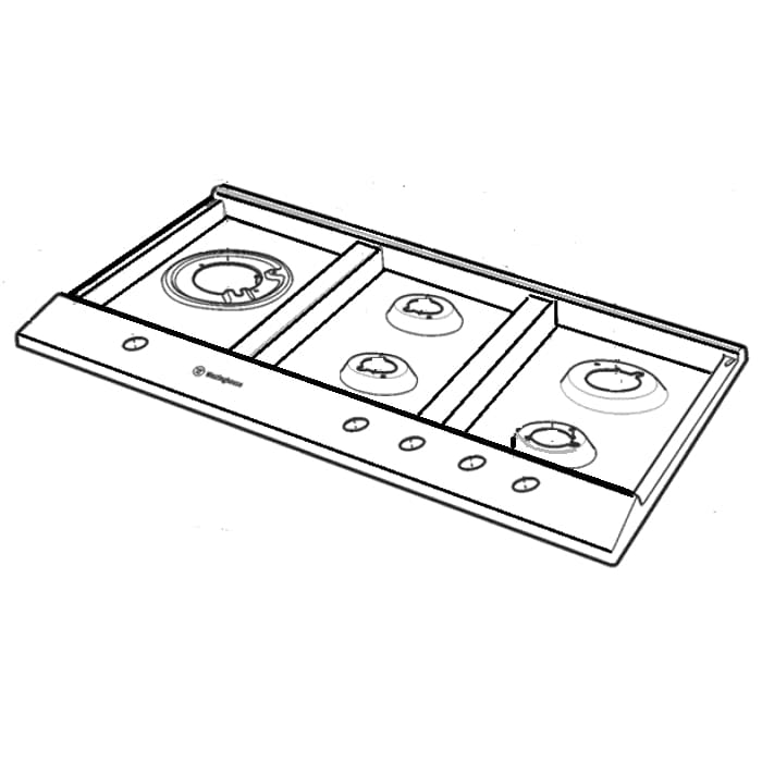 ELECTROLUX COOKTOP GAS TOP/HOB Stainless Steel 90CM FORTE - 305621202 Cooktop