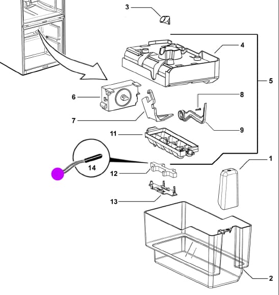 Fisher & Paykel Fridge Freezer Ice Maker Sensor Kit - 321107 312199 Sensor