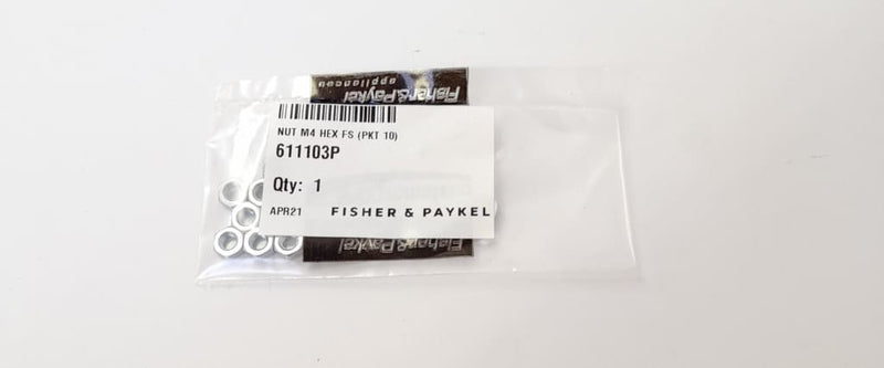 Fisher & Paykel NUT M4 HEX FS MS ZNPL - 611103
