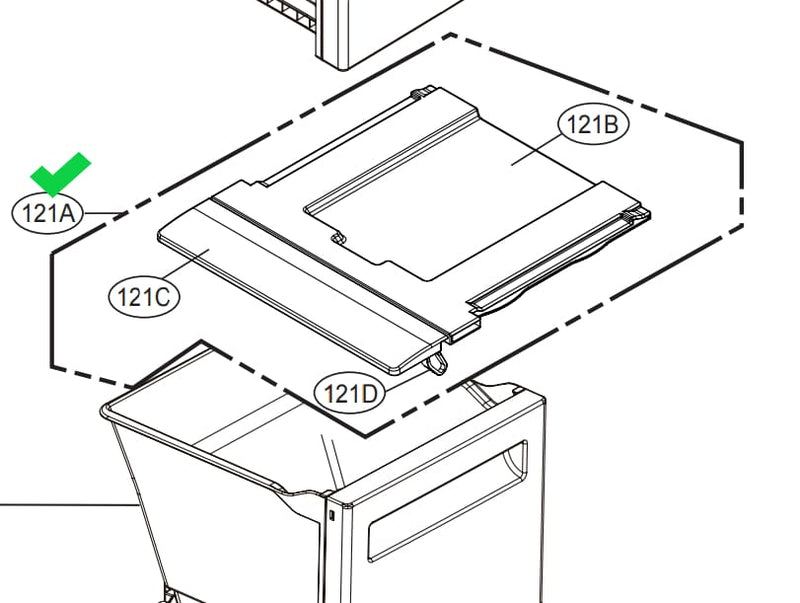 LG Fridge Freezer Compartment Bottom Drawer Cover Tray - ACQ83851401