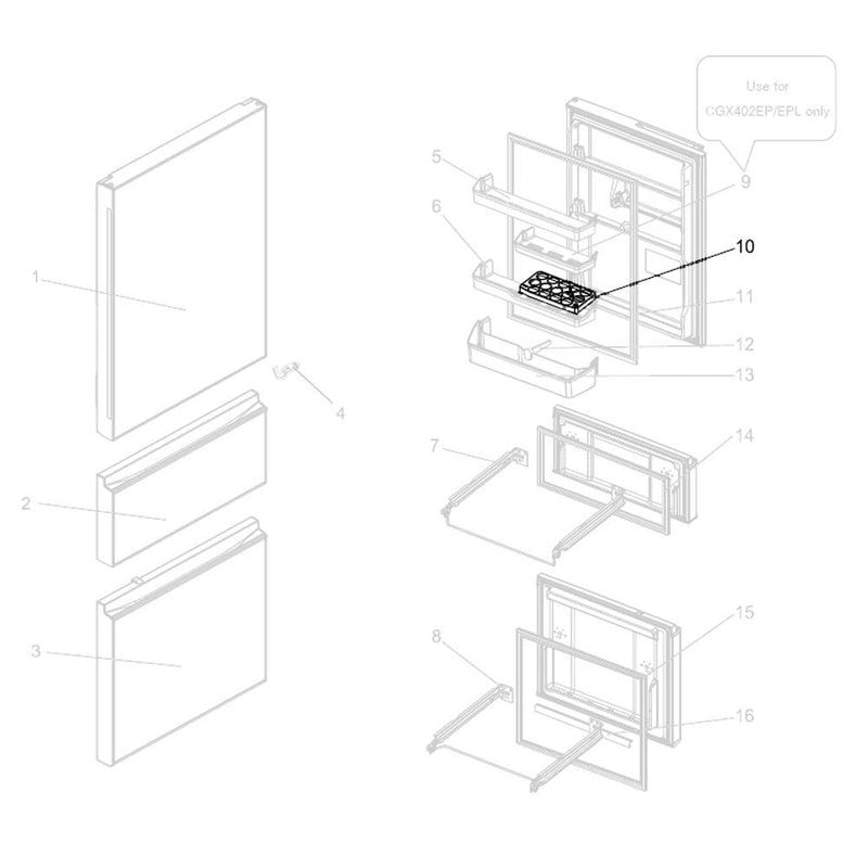 Mitsubishi Electric Fridge Freezer Egg Tray for Fridge - KIEHJ3115 Shelves & Trays