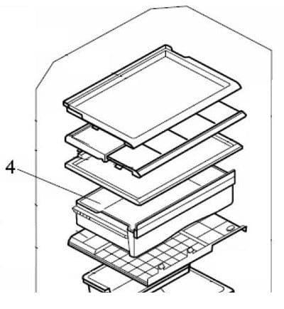 Mitsubishi Refrigerator Goods Case - KIEP89413 Shelves & Trays