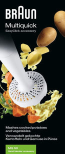 BRAUN HAND BLENDER Multiquick EasyClick puree accessory MQ 50 White - AX22110019 [No Longer Available]