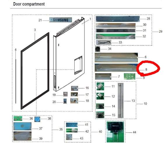 DA63-07161A Samsung Fridge Freezer Fridge Bottle Door Shelf Shelves & Trays