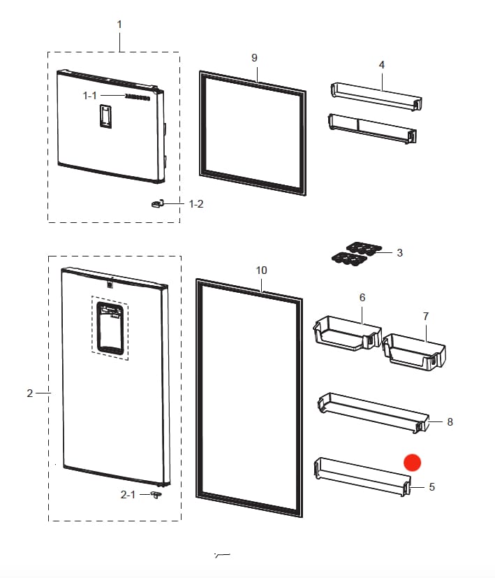 Samsung Fridge Freezer Fridge Door Bottle Guard Shelf DA6307345A DA63